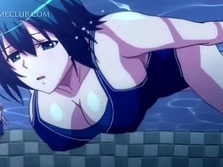 ثلاثة قوائم قرنية سخيف أنيمي لطيف تحت الماء