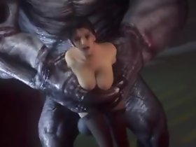 Monsters 3D follando Kunoichi
