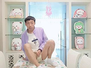 Asian cute dear boy palazzo restaurant bleat masturbating interjection rubbing away cum