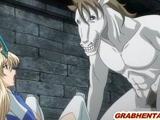 Hentai Putri dengan bigtits misapplied Doggystyle kacau oleh rakasa kuda